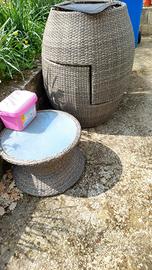 poltrone con tavolino per  arredo giardino
