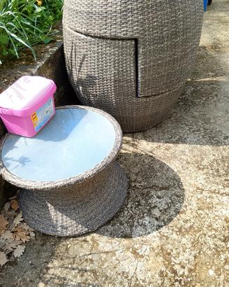 poltrone con tavolino per  arredo giardino