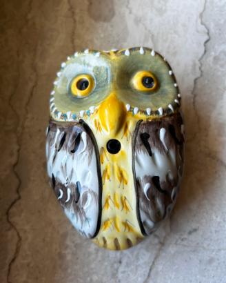 Civetta decorativa in ceramica