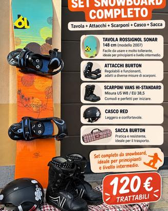 Set Snowboard Rossignol Sonar 148 + Burton + Vans