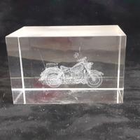 Fermacarte Parallelepiped in cristallo moto Harley