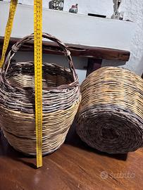 Cestini di canna e olivastro