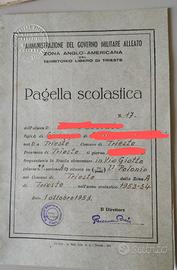 Pagella 1953 Territorio Libero Trieste