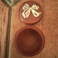 Scatolina in legno con fiocco argento 