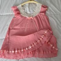 pigiama corto donna rosa plisse' pizzo 