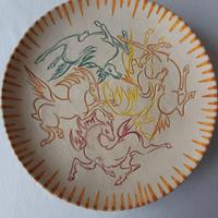 Piatto in Ceramica Aligi Sassu - Cavalli
