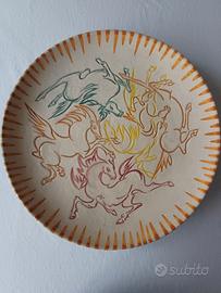 Piatto in Ceramica Aligi Sassu - Cavalli