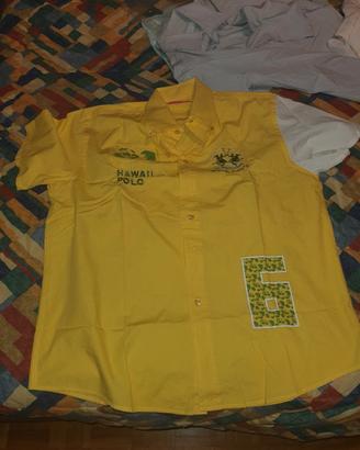 Camicia Polo Uomo Gialla "Hawaii Polo" Raw Oxygen