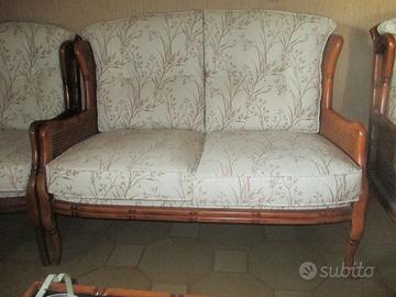 Divano 2P Originale midollino e paglia di Vienna