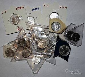 1 Lira + 2 Lire serie dal 1968 al 2001 FDC