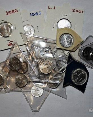 1 Lira + 2 Lire serie dal 1968 al 2001 FDC