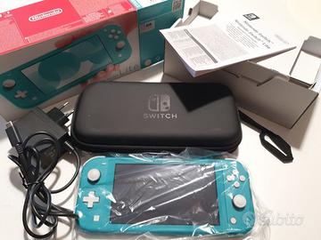 Nintendo Switch Lite Turchese+caricatore+scatola++