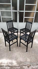 Sedie MOLTENI Milano nere, design Aldo Rossi