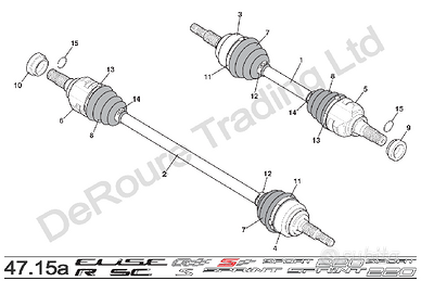 Lotus Elise S3 Complete Driveshaft Assembly, LH