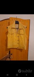 gilet pelle giallo