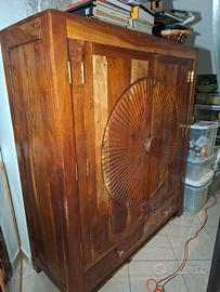Armadio Etnico Legno Massello Mobile Dispensa
