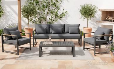 Salotto Divano 3 Posti 190cm ALLUMINIO CUSCININONI