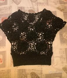 gilèt donna di color nero con fili d’argento