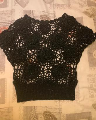 gilèt donna di color nero con fili d’argento