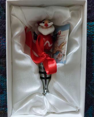 Tappo di vetro Murano per bottiglia Babbo Natale