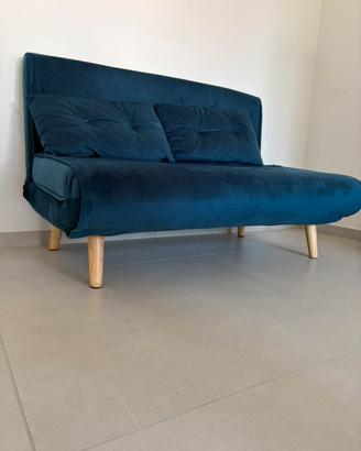 Divano letto blu petrolio usato pochissimo