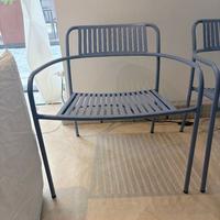 Poltrona da esterno Tolix Patio Stripe - Blu -30%