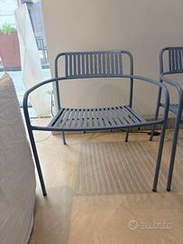 Poltrona da esterno Tolix Patio Stripe - Blu -30%