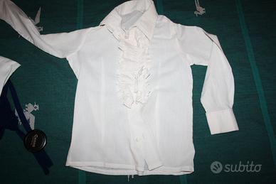 camicetta vintage bambina con pizzo davanti manica