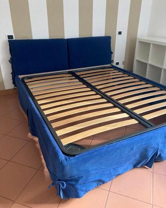 Struttura letto imbottita con fodera di ricambio