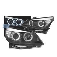 FARI BMW E60 03-07 ANGEL EYES CCFL FONDO NERO