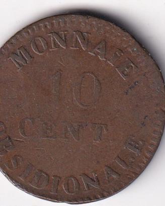 francia-napoleone-10 centimes 1814-assedio anversa