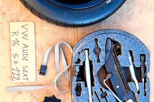 ruotino 125/70 r16 vw audi kit attrezzi 