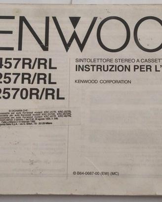 ManuaIe istruzioni per l'uso Kenwood KRC- 457R/RL