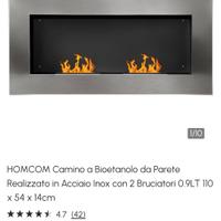 caminetto a bioetanolo da parete 