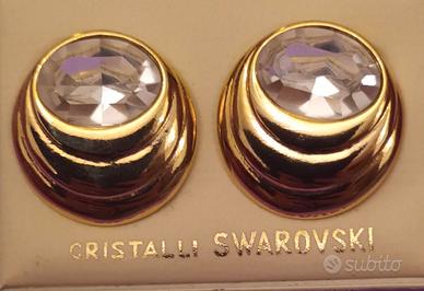 Orecchini con clip dorati con cristalli Swarovski