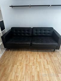 Divano 2 posti in pelle nero