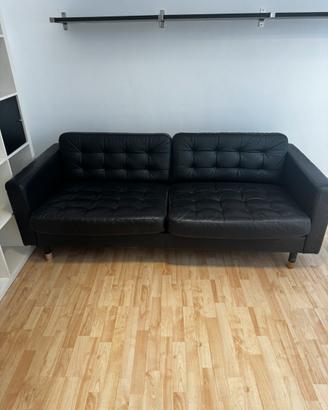 Divano 2 posti in pelle nero