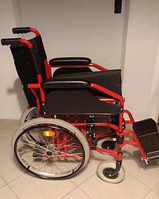 SEDIA A ROTELLE PIEGHEVOLE ROSSA
