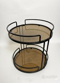 Tavolino in ferro ripiani in vetro