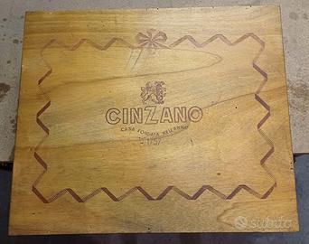 scatola in legno Cinzano anni '70