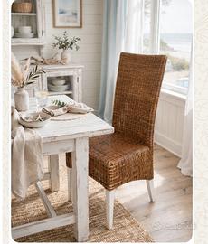 Sedie in legno e midollino