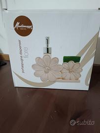 Set porta spugna + dispenser piatti ceramica