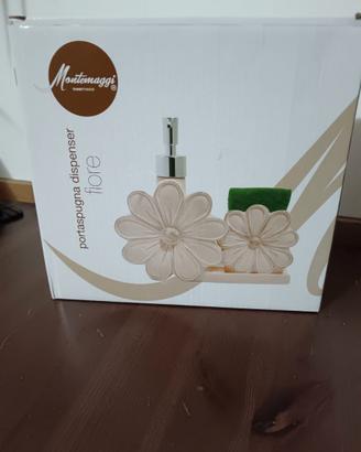 Set porta spugna + dispenser piatti ceramica
