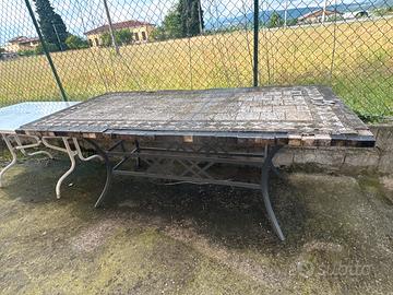 Tavolo da giardino in ferro e mosaico – 200×100 cm