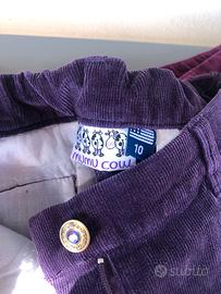 Pantaloni velluto costine bimba 10 anni