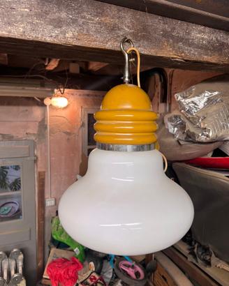 Lampadario vintage vetro opale