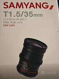 Obiettivo Samyang Cine lens sony