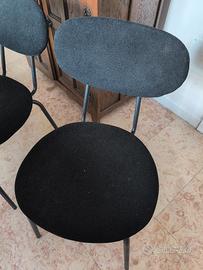 4 sedie in tessuto nere 