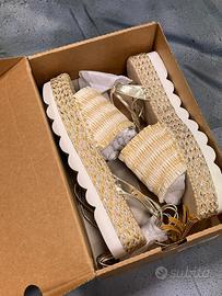 Manila Grace Espadrillas con Zeppa e Nastri Nuove