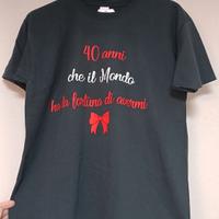 t-shirt donna cotone ironica 40 anni